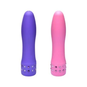 VIBRADOR COM STRASS TOQUE AVELUDADO DIAMOND 10 X 2,2VM