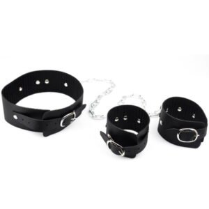 KIT SADO COLEIRA ALGEMA E BRACELETE COM CORRENTE