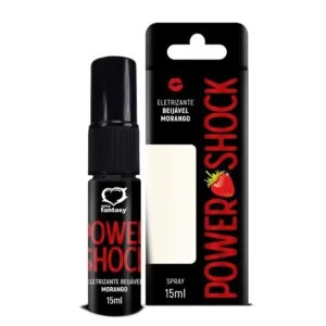 GEL ELETRIZANTE AROMÁTICO SPRAY POWER SHOCK MORANGO 15ML SEXY FANTASY