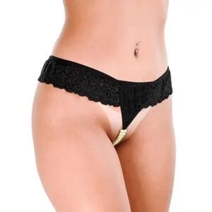 CALCINHA COM PÉROLA TAILANDESA BRILHA NO ESCURO