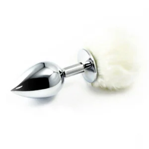 PLUG ANAL EM METAL 7CM COM POMPOM
