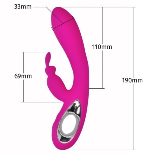 VIBRADOR RABBIT SILICONE DUPLO LUXO ALÇA 36 VIBRAÇÕES - Imagem 3