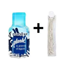 KIT LUBRIFICANTE SILICONADO 30ML + COLAR DE PÉROLA