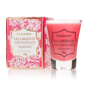 VELA DE MORANGO PARA MASSAGEM BEIJÁVEL 40G