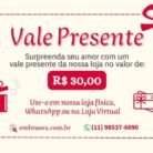 Vale-Presente de 30 Reais da Embrasex Sex Shop