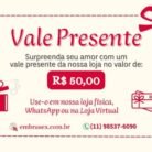 Vale-Presente de 50 Reais da Embrasex Sex Shop