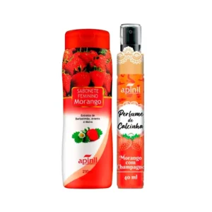 KIT SABONETE ÍNTIMO E PERFUME DE CALCINHA MORANGO